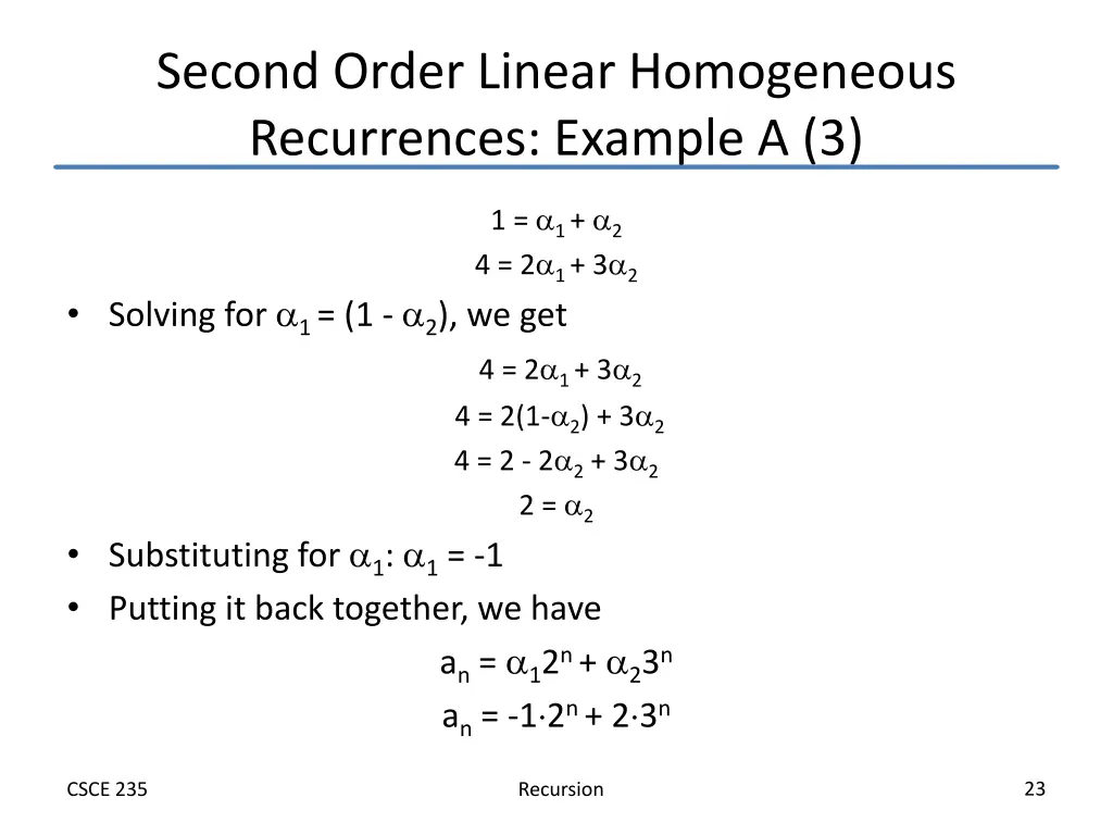 second order linear homogeneous recurrences 3