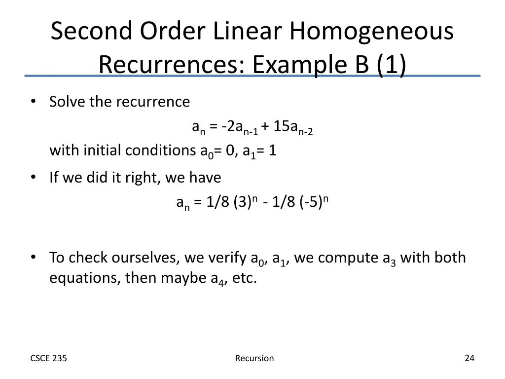second order linear homogeneous recurrences 4