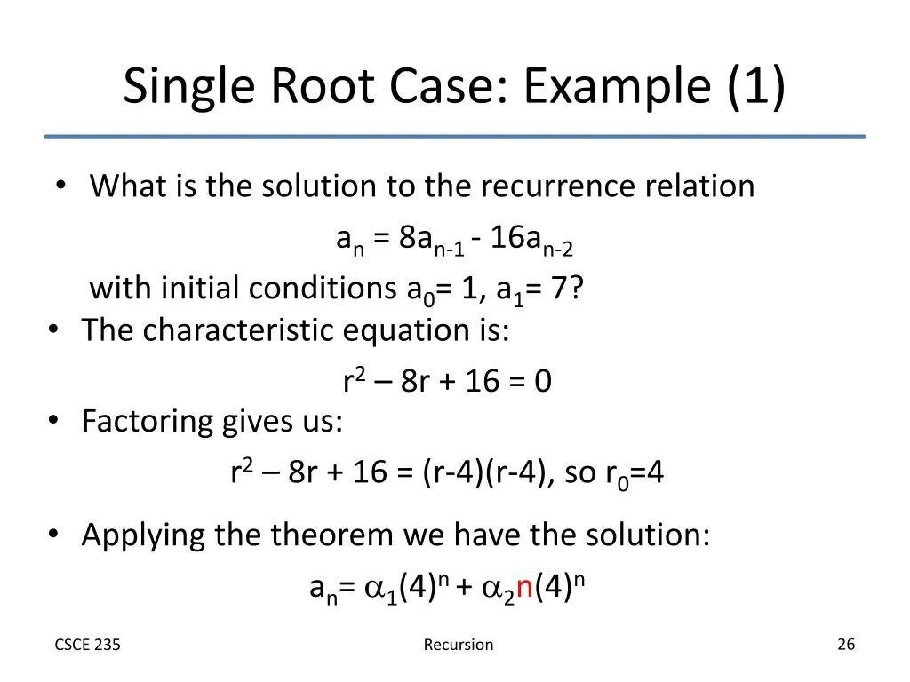 single root case example 1