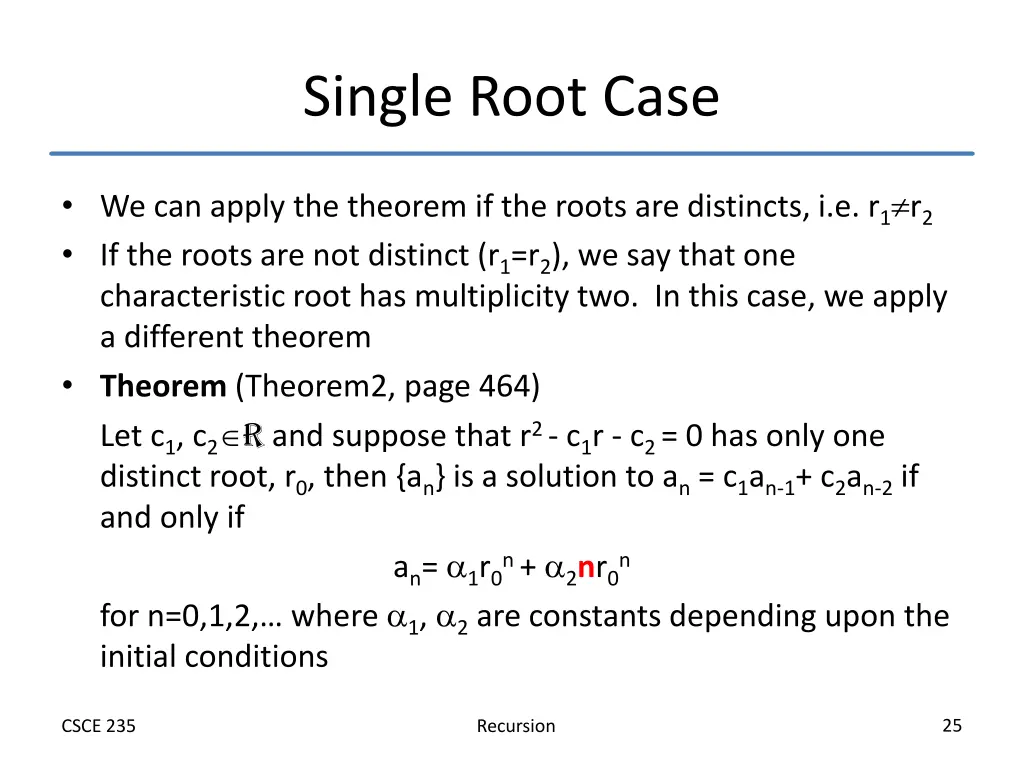 single root case