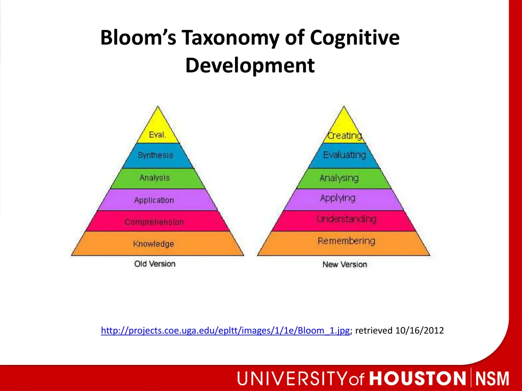 bloom s taxonomy of cognitive development