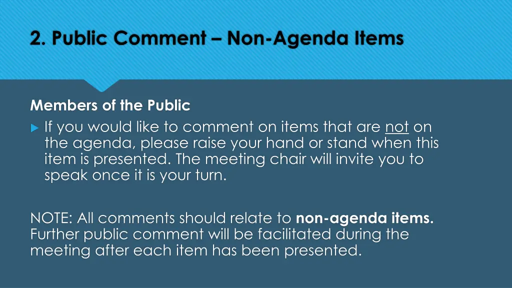 2 public comment non agenda items