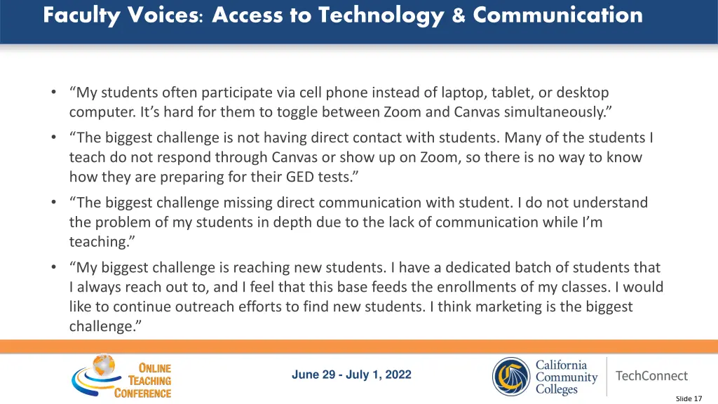 faculty voices access to technology communication