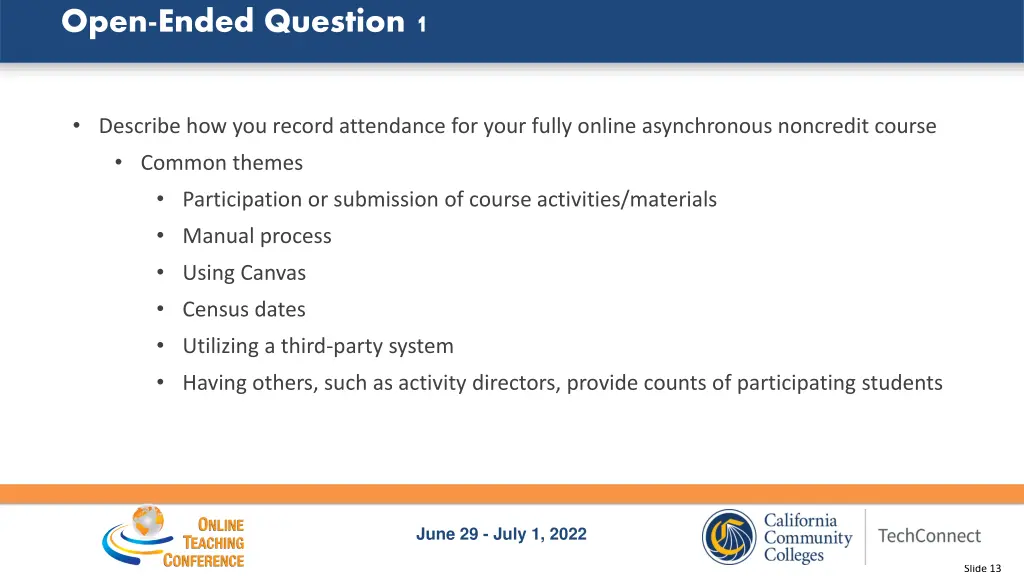 open ended question 1