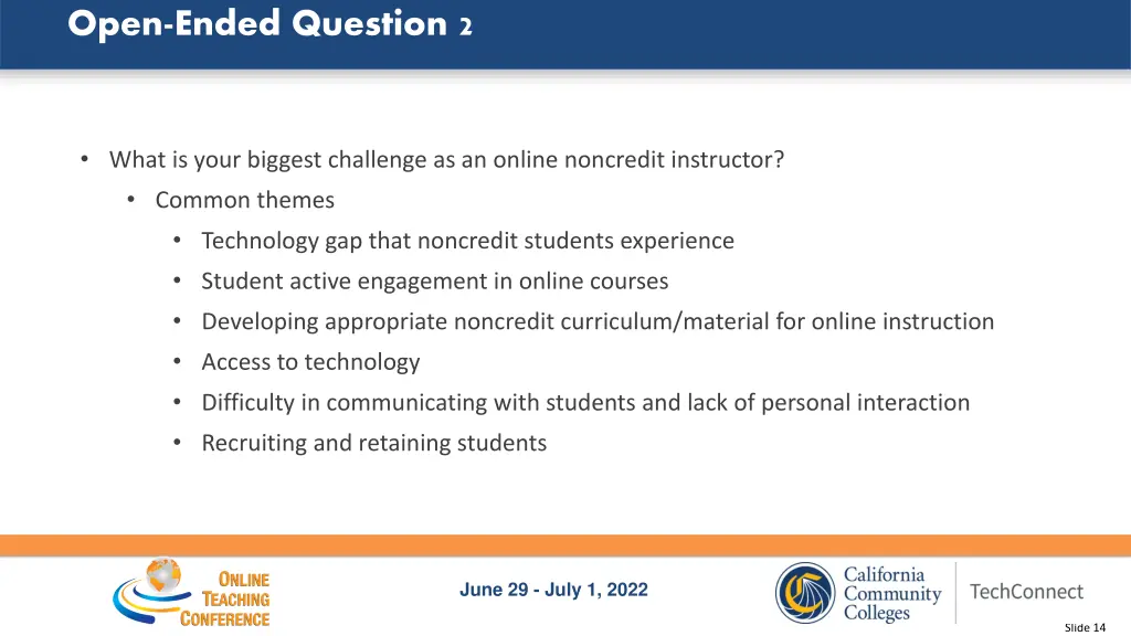 open ended question 2