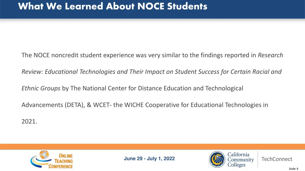 what we learned about noce students