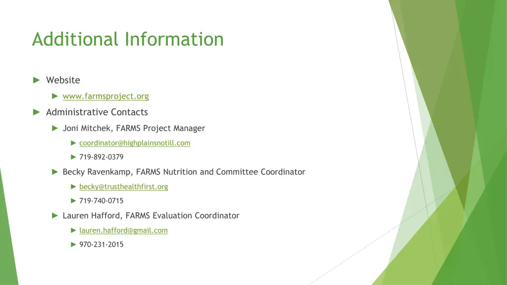 additional information