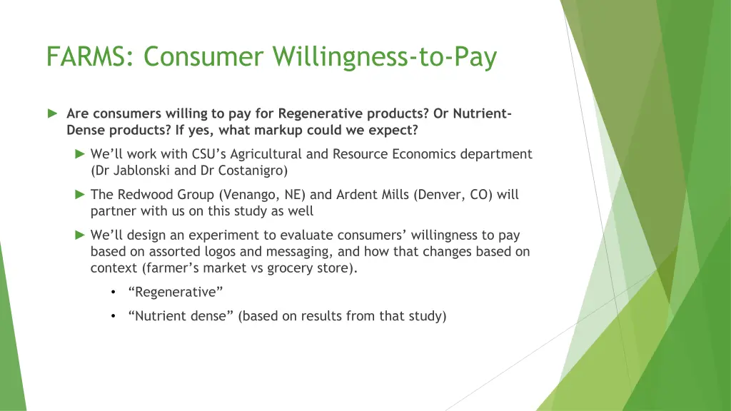farms consumer willingness to pay