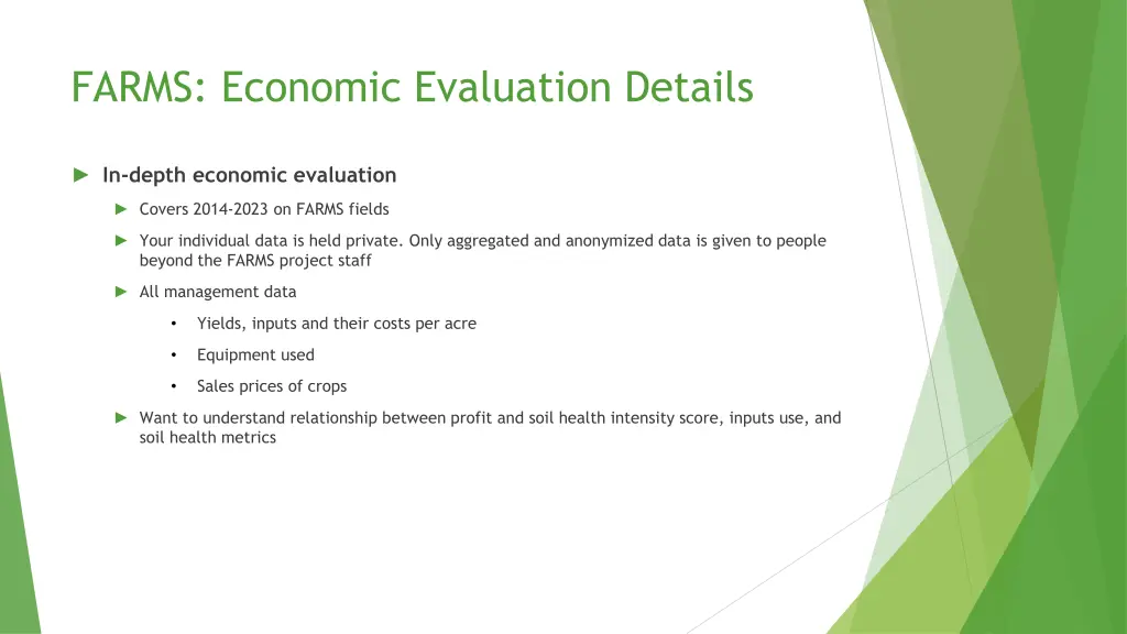 farms economic evaluation details