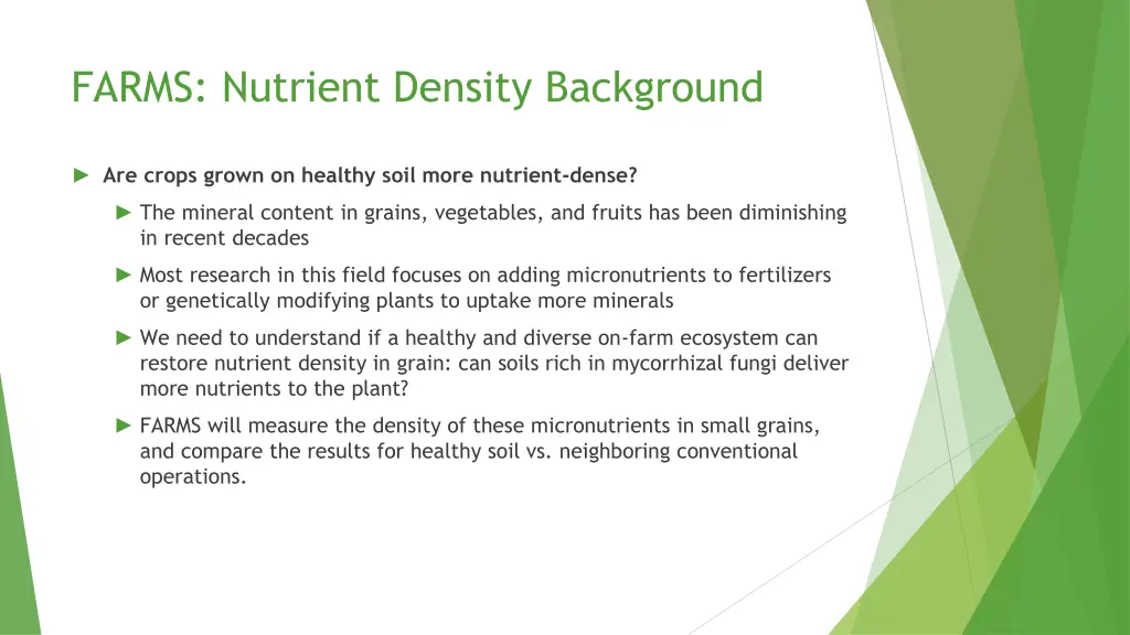 farms nutrient density background