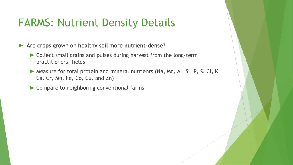 farms nutrient density details