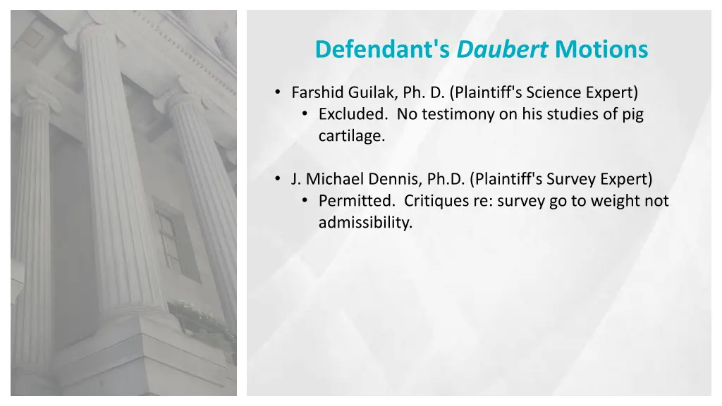 defendant s daubert motions