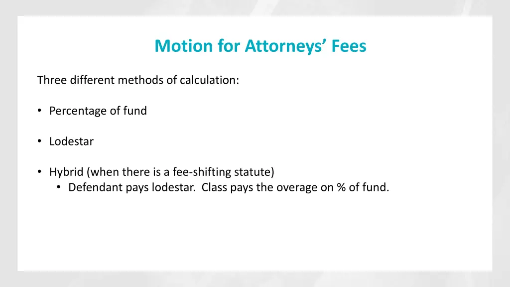 motion for attorneys fees