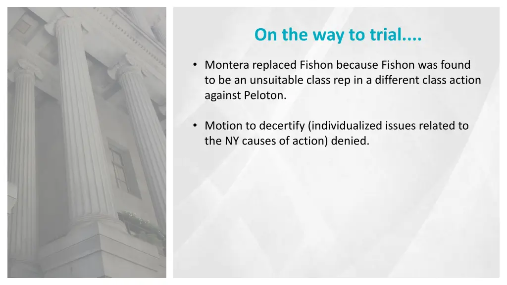on the way to trial 1