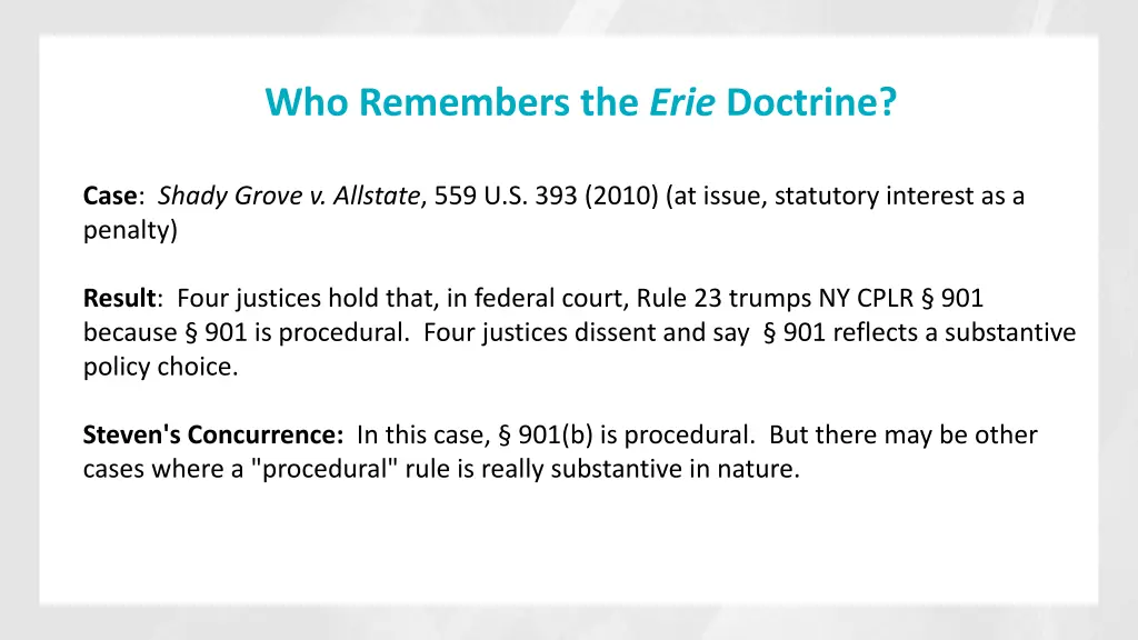 who remembers the erie doctrine 1