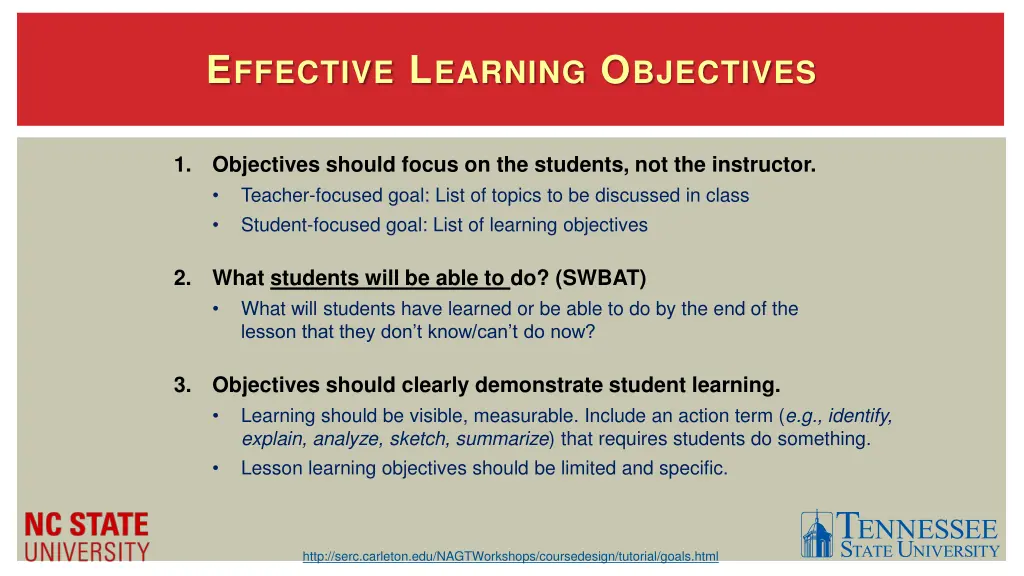 e ffective l earning o bjectives 1