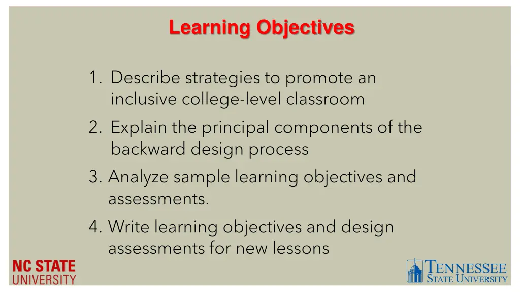 learning objectives