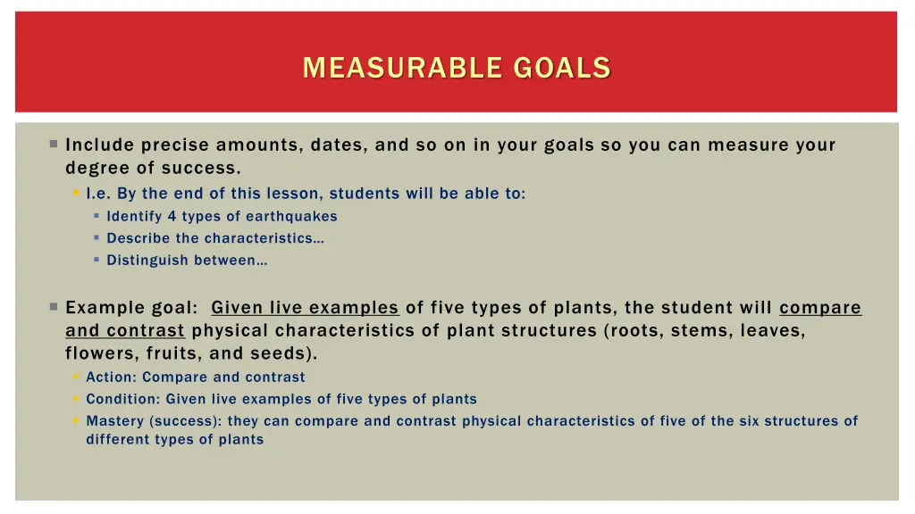 measurable goals