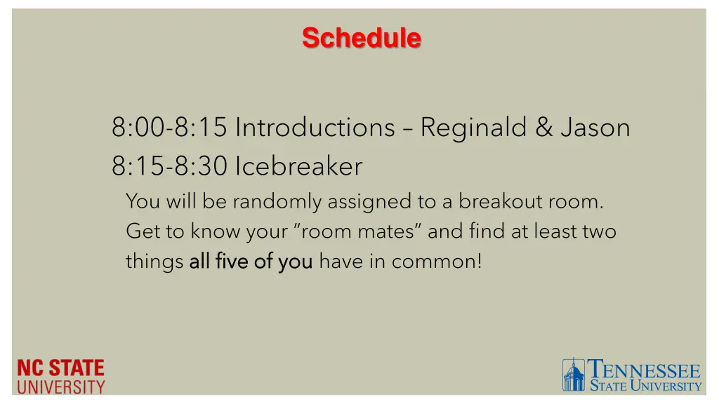 schedule