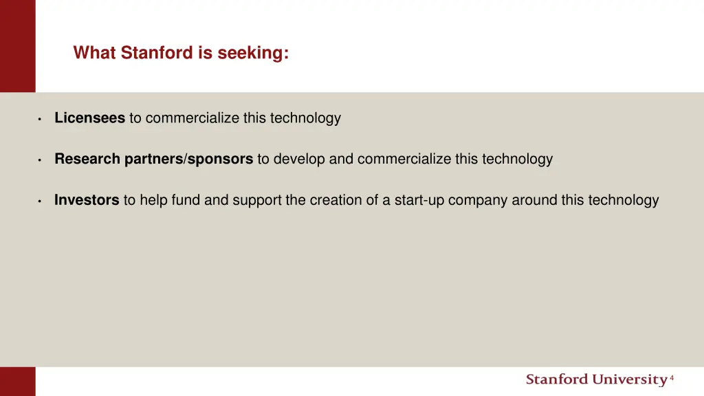 what stanford is seeking