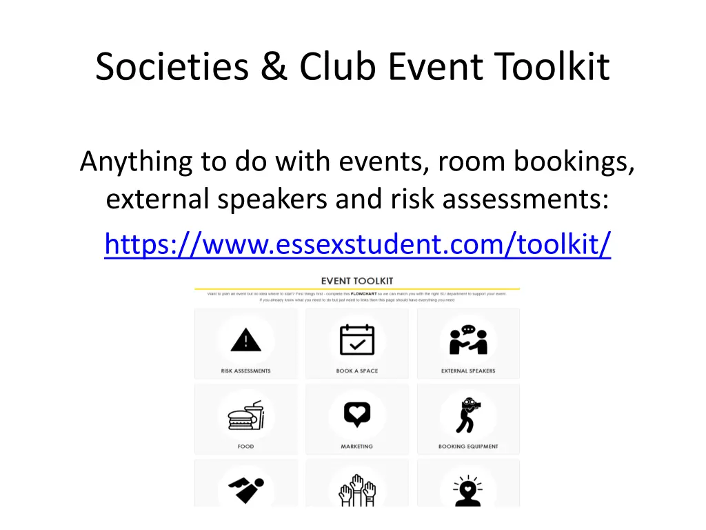 societies club event toolkit