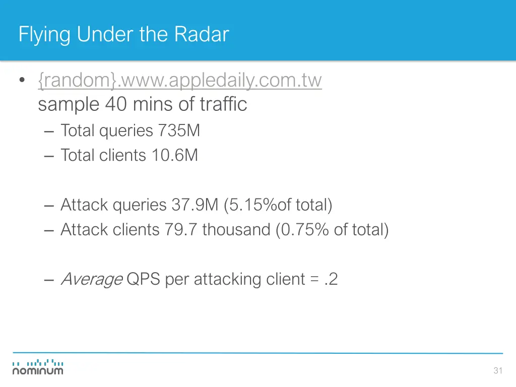 flying under the radar