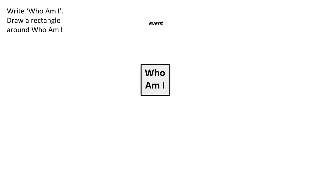 write who am i draw a rectangle around who am i