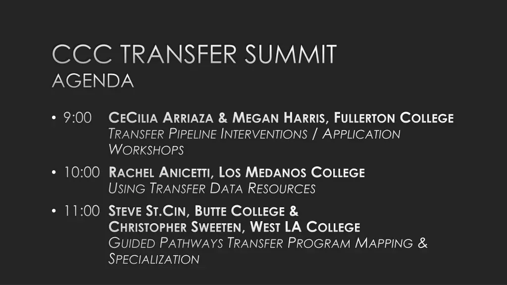 ccc transfer summit agenda