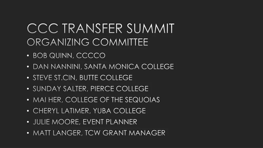ccc transfer summit organizing committee