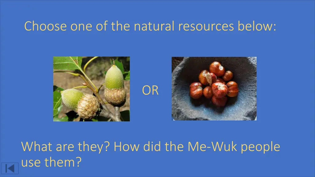 choose one of the natural resources below