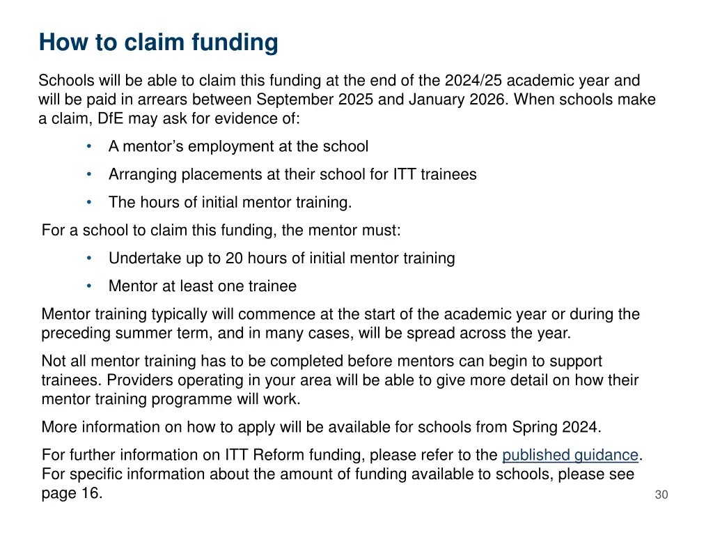 how to claim funding