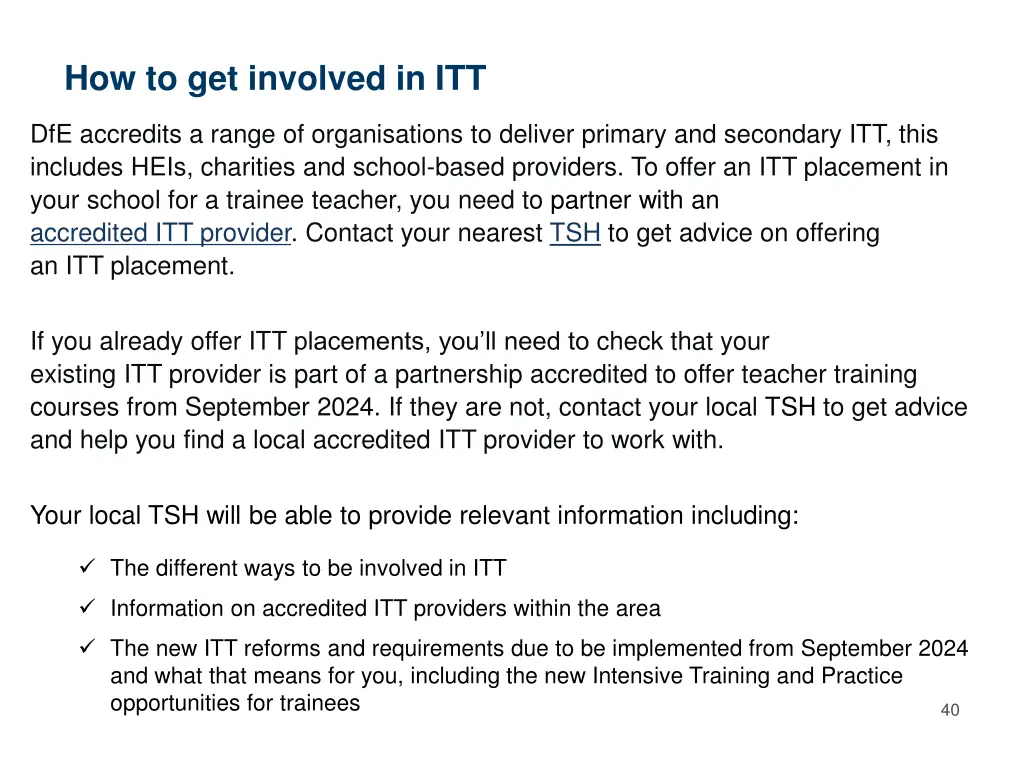 how to get involved in itt 1