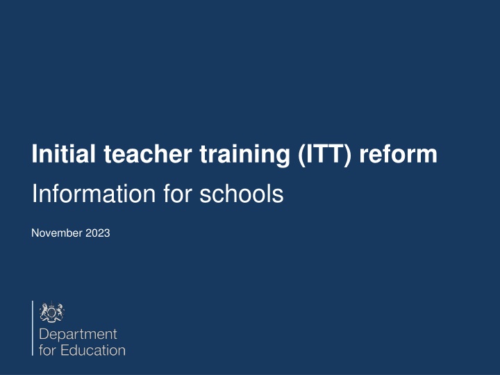 initial teacher training itt reform information