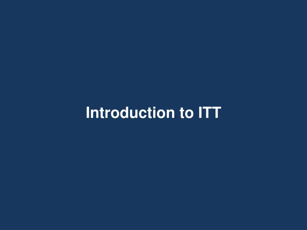 introduction to itt
