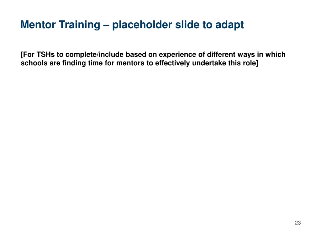 mentor training placeholder slide to adapt