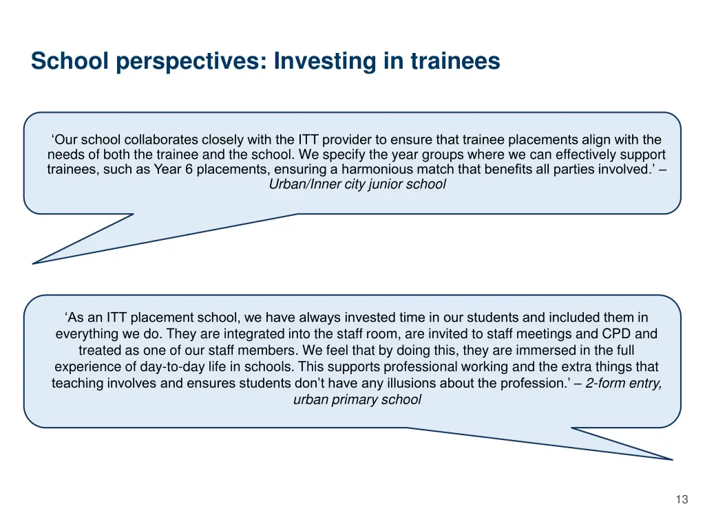 school perspectives investing in trainees