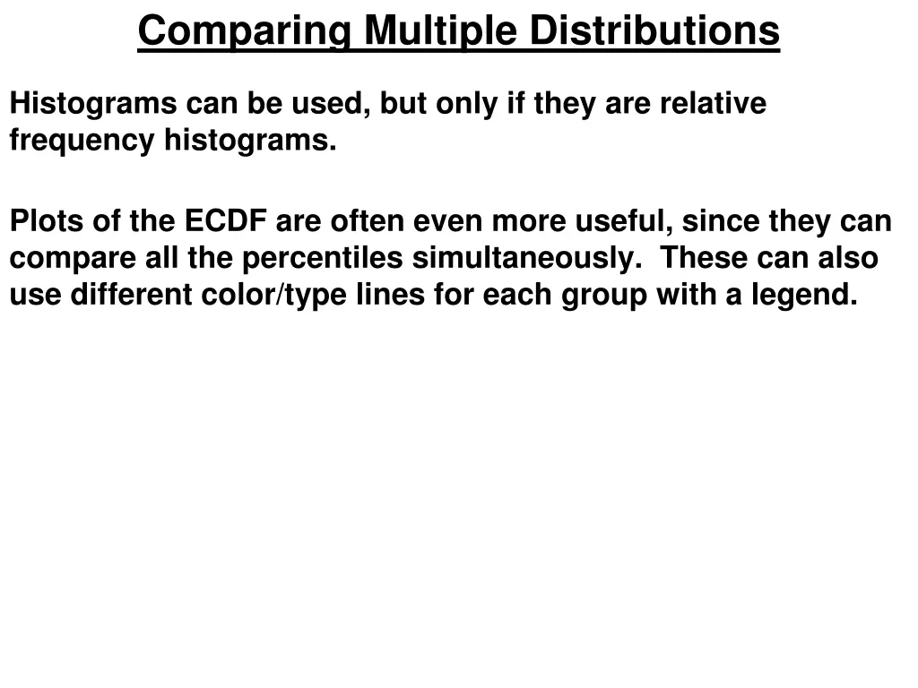 comparing multiple distributions