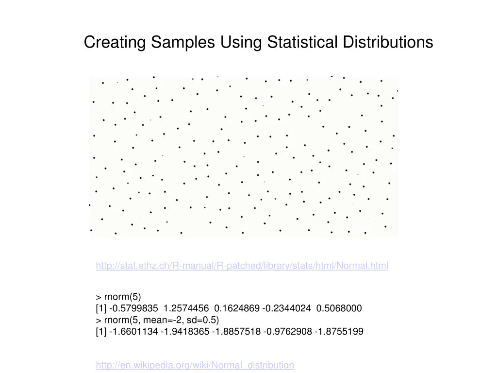 creating samples using statistical distributions