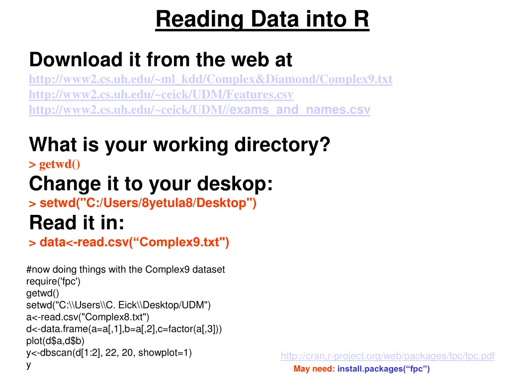 reading data into r