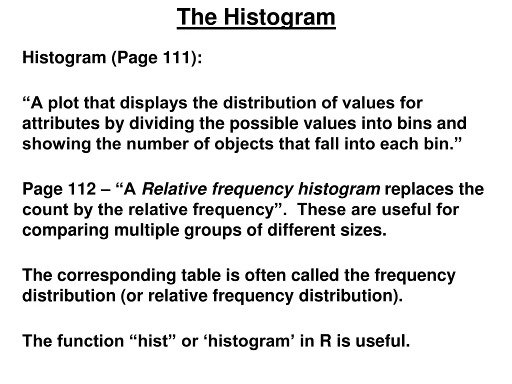 the histogram