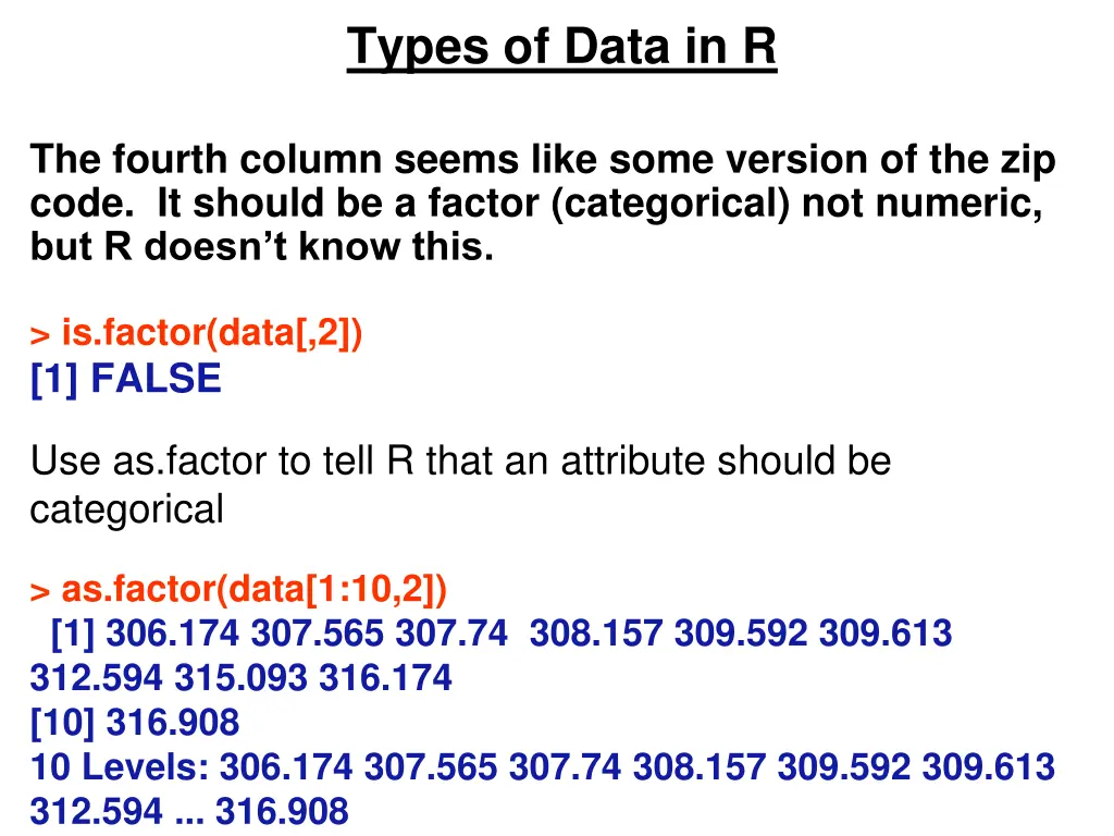 types of data in r 2