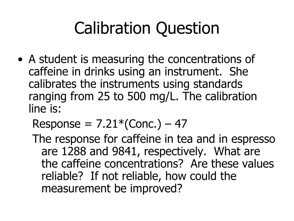 calibration question