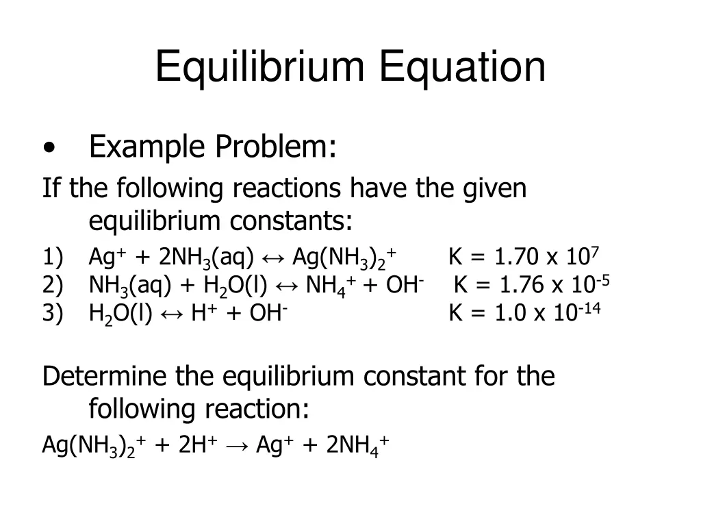 equilibrium equation