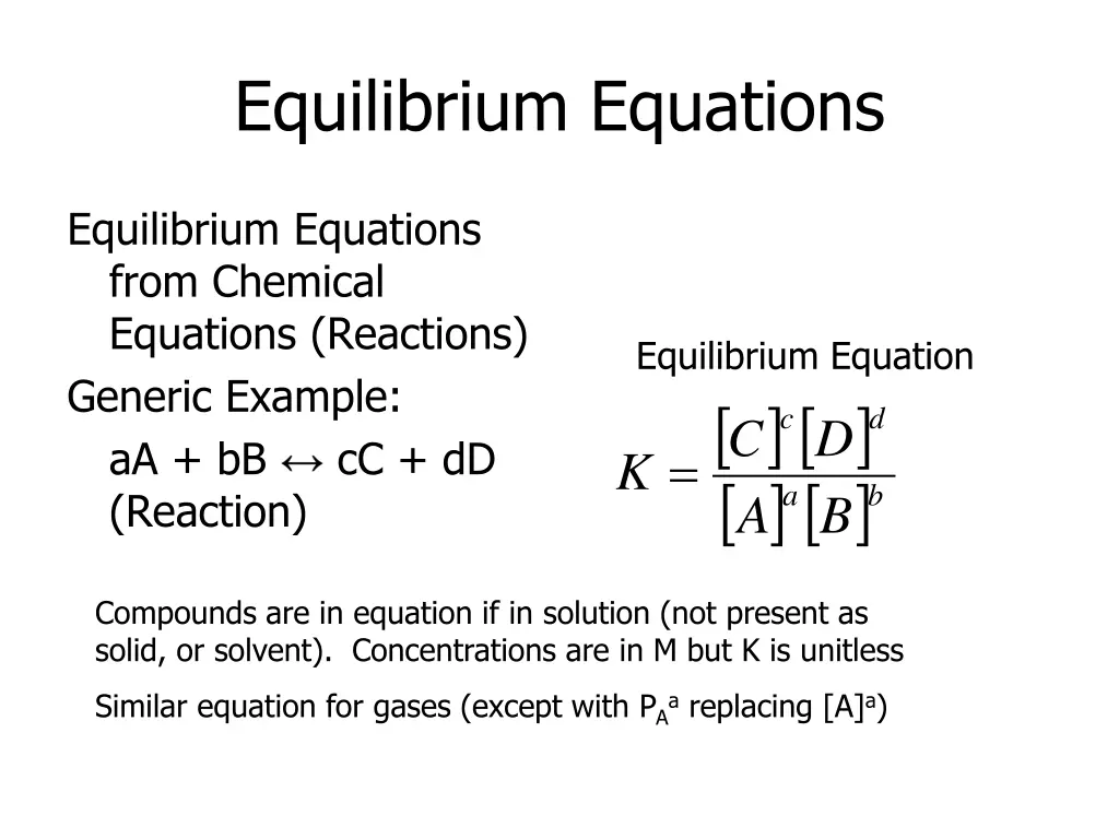 equilibrium equations