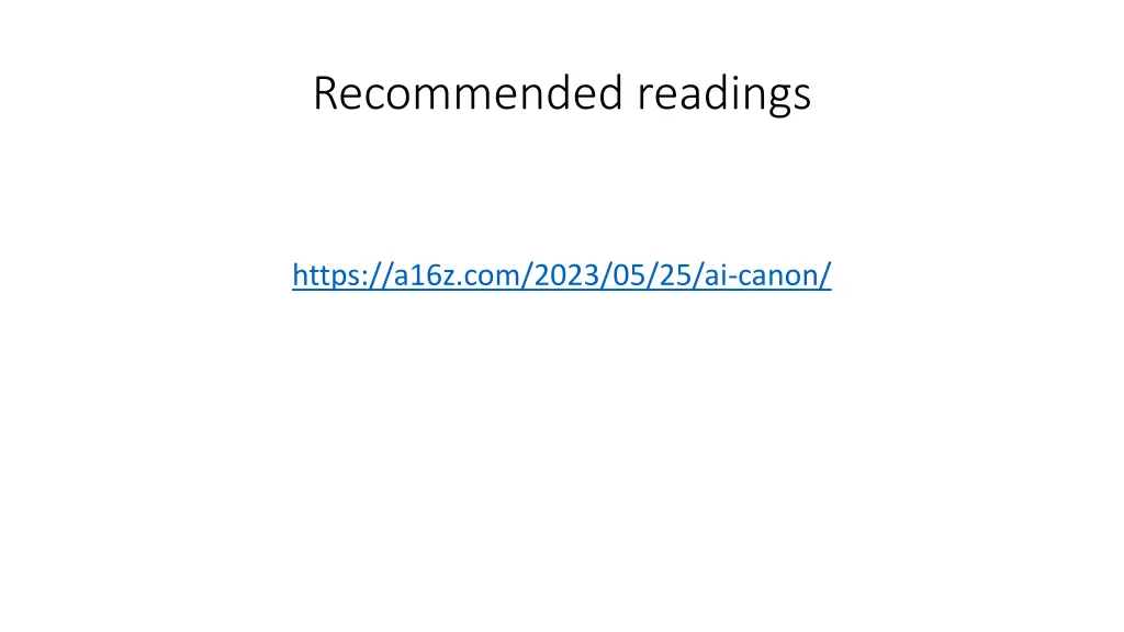 recommended readings 1