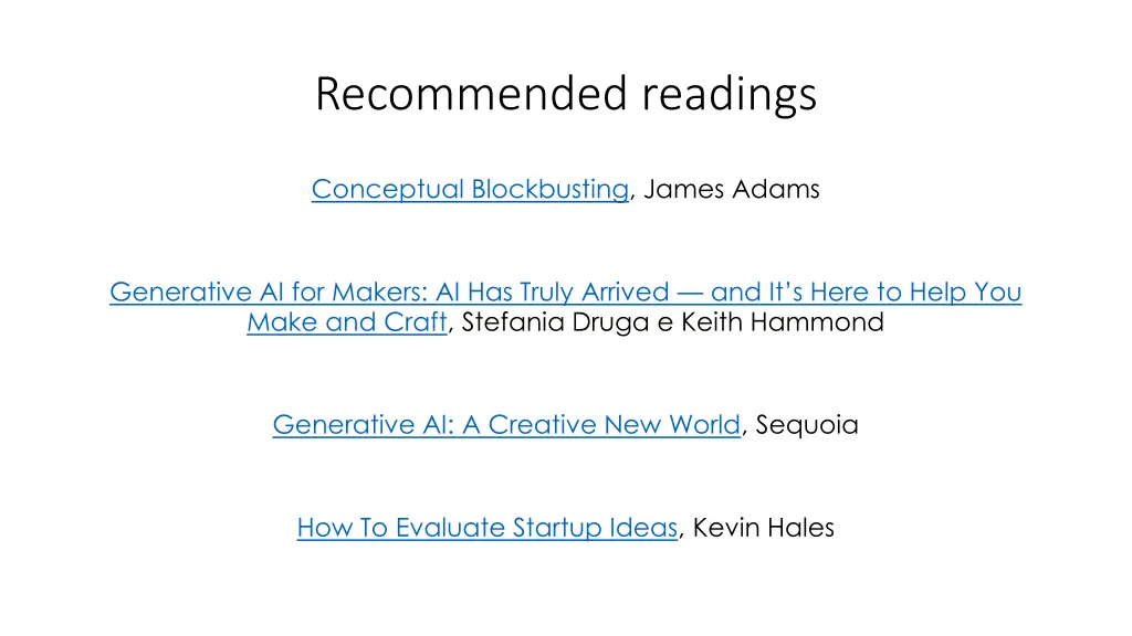 recommended readings