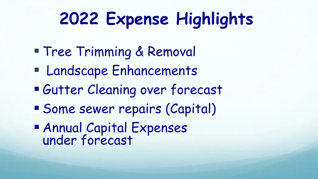 2022 expense highlights