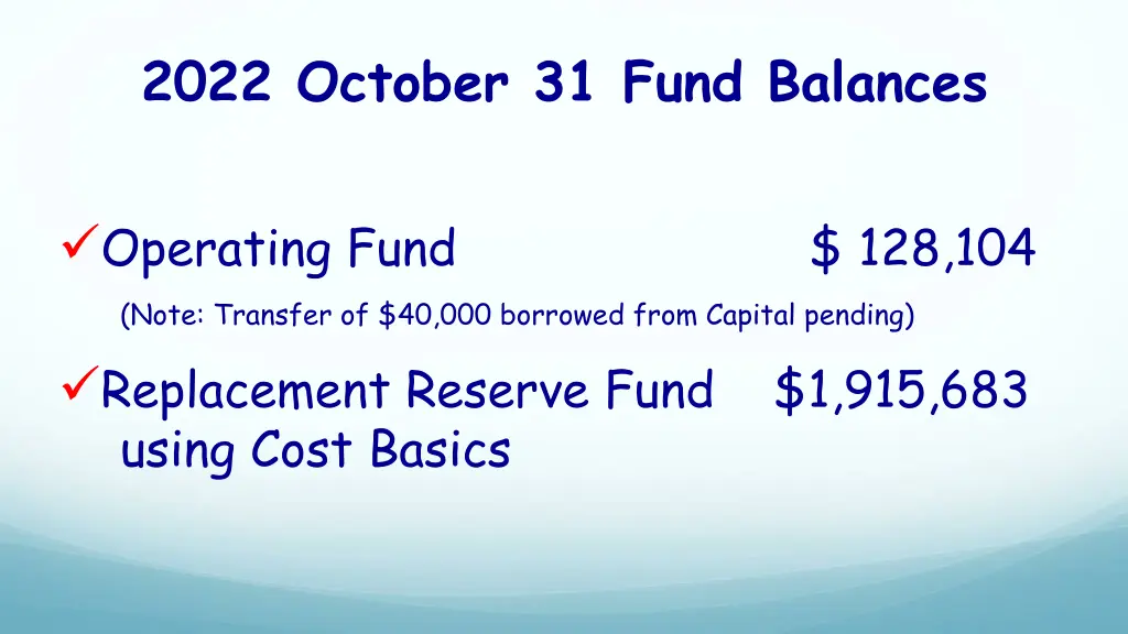 2022 october 31 fund balances