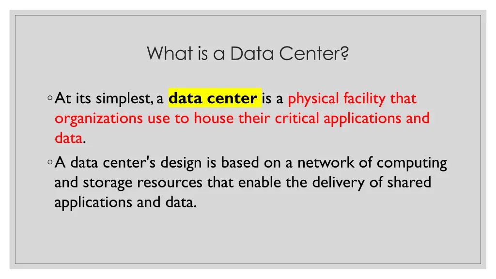 what is a data center