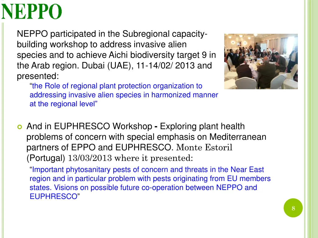 neppo participated in the subregional capacity